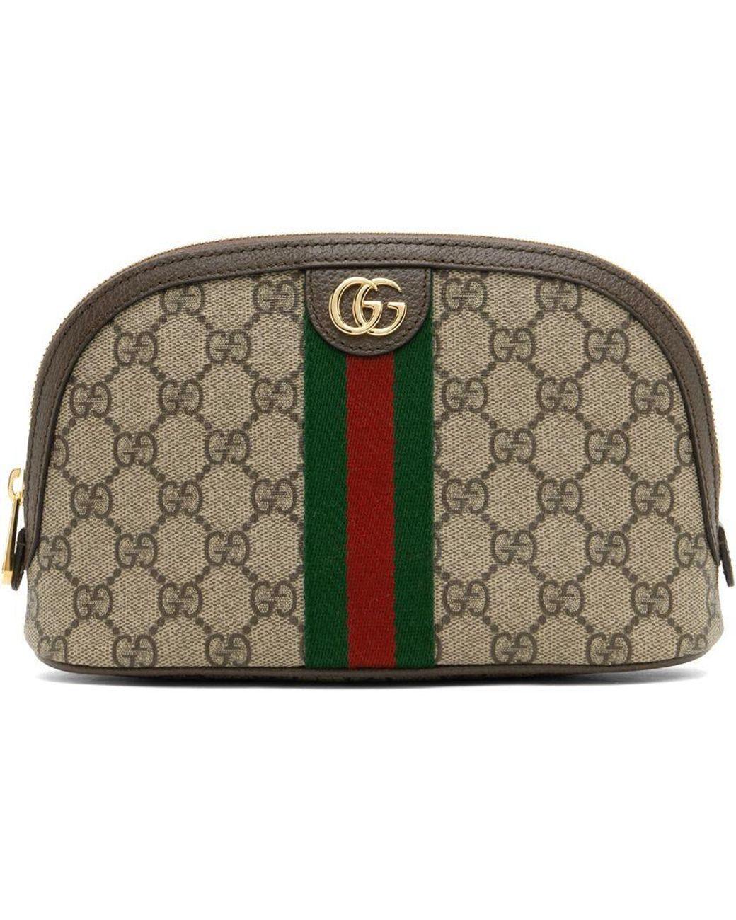 Gucci Beige Ophidia Pouch in Green Lyst