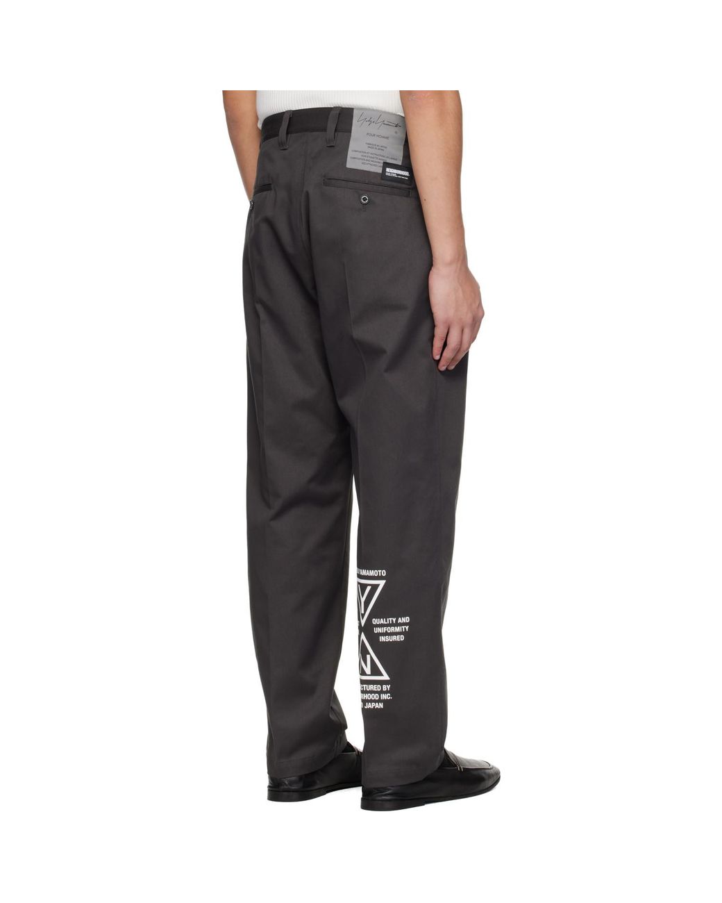 Yohji Yamamoto Black Neighborhood Edition Tuck Work Trousers for men