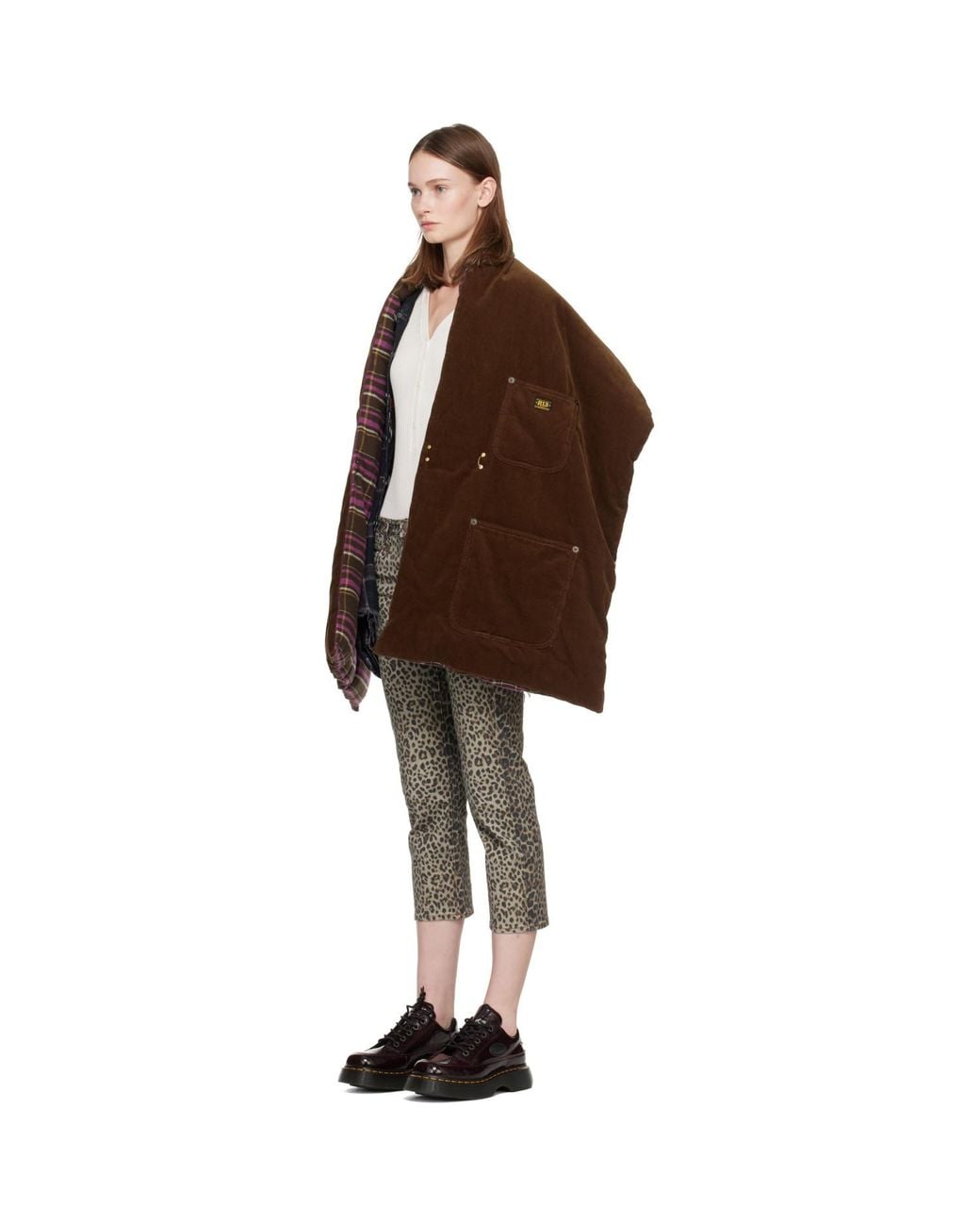 R13 Brown Padded Utility Scarf