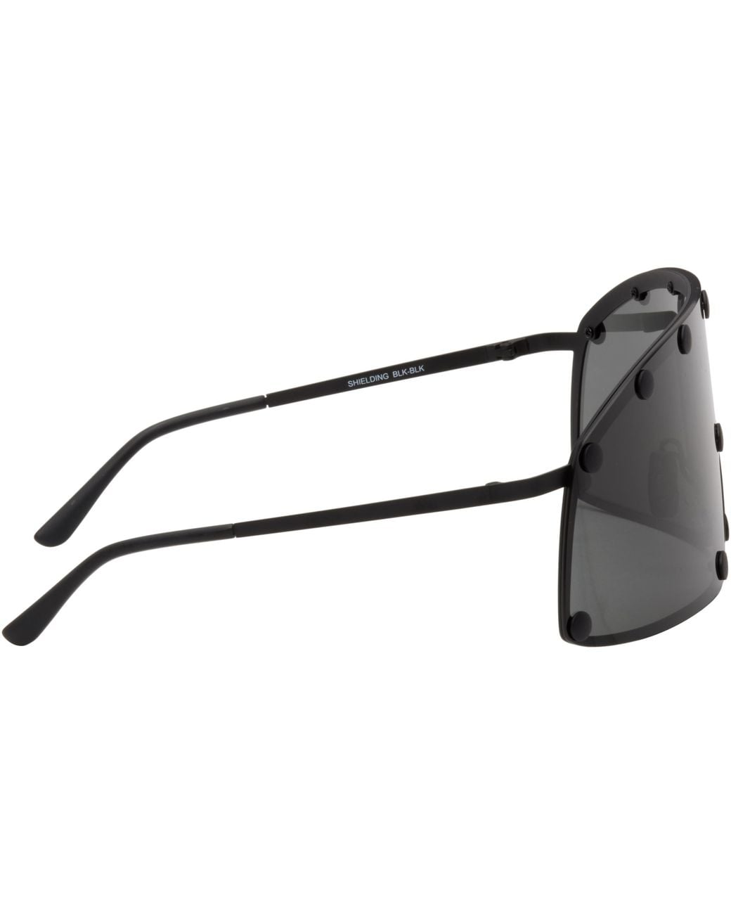 Rick Owens Black Temple Shielding Sunglasses