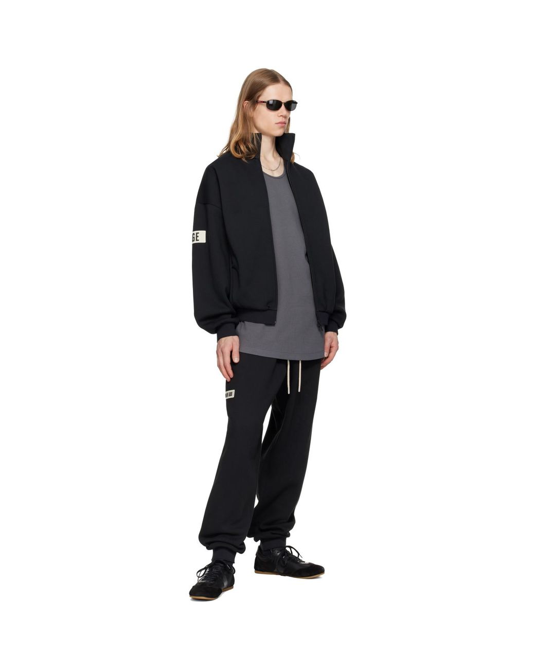 Fear Of God Black Logo Patch Track Jacket for men