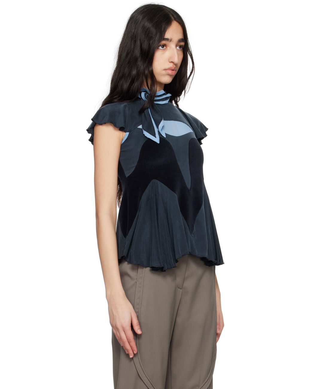 Kiko Kostadinov Travel Jersey Top in Black | Lyst