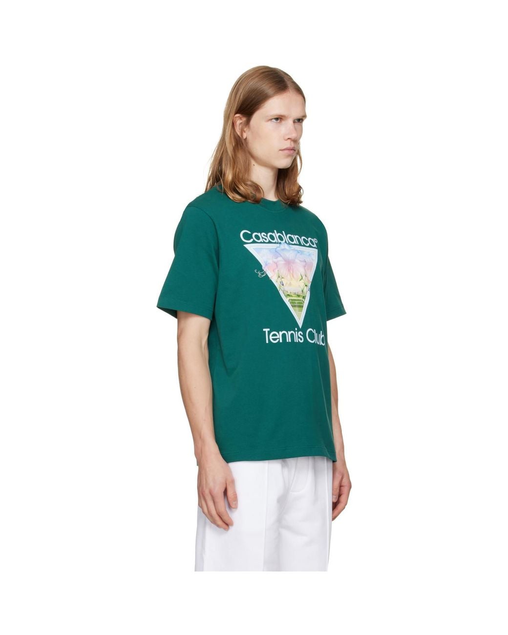 Casablanca Green Tennis Club Icon Short Sleeve T‑Shirt for men