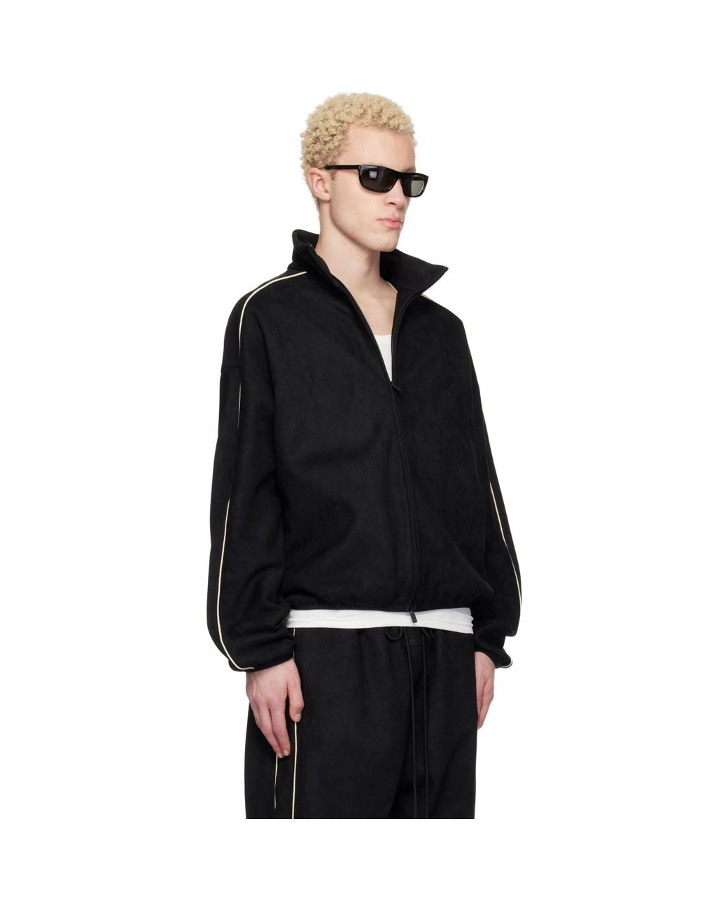 Fear Of God Black Faux-Suede Fleece Signature Modern Track Jacket for men