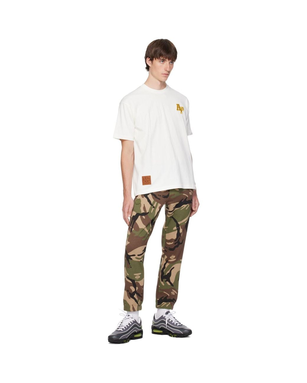 Aape By A Bathing Ape White Embroidered Logo T-Shirt for men