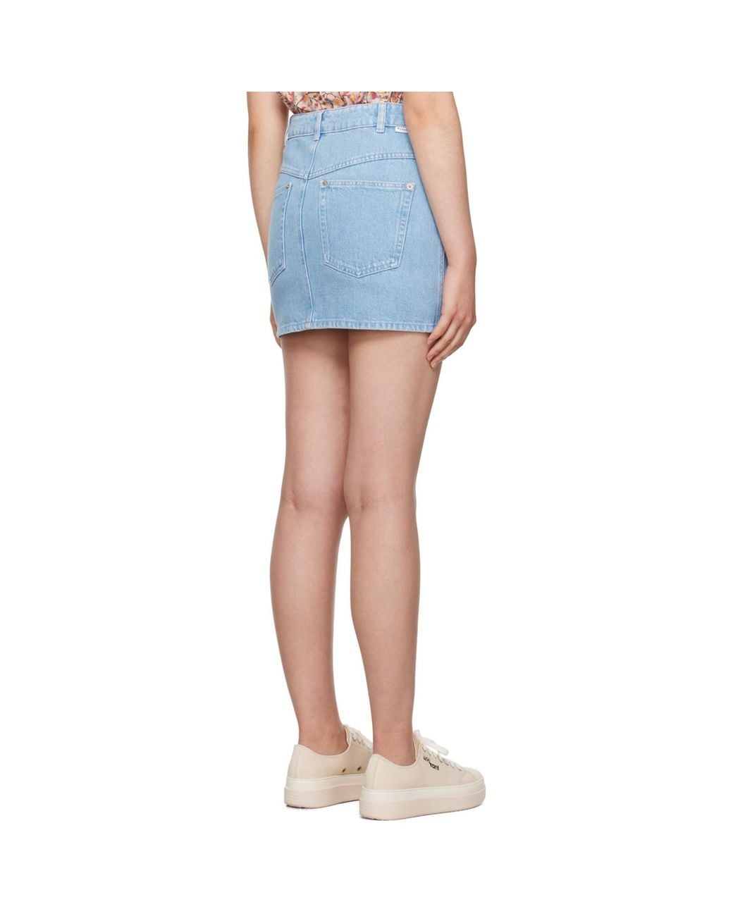 Isabel Marant Blue Mid-Rise Denim Miniskirt