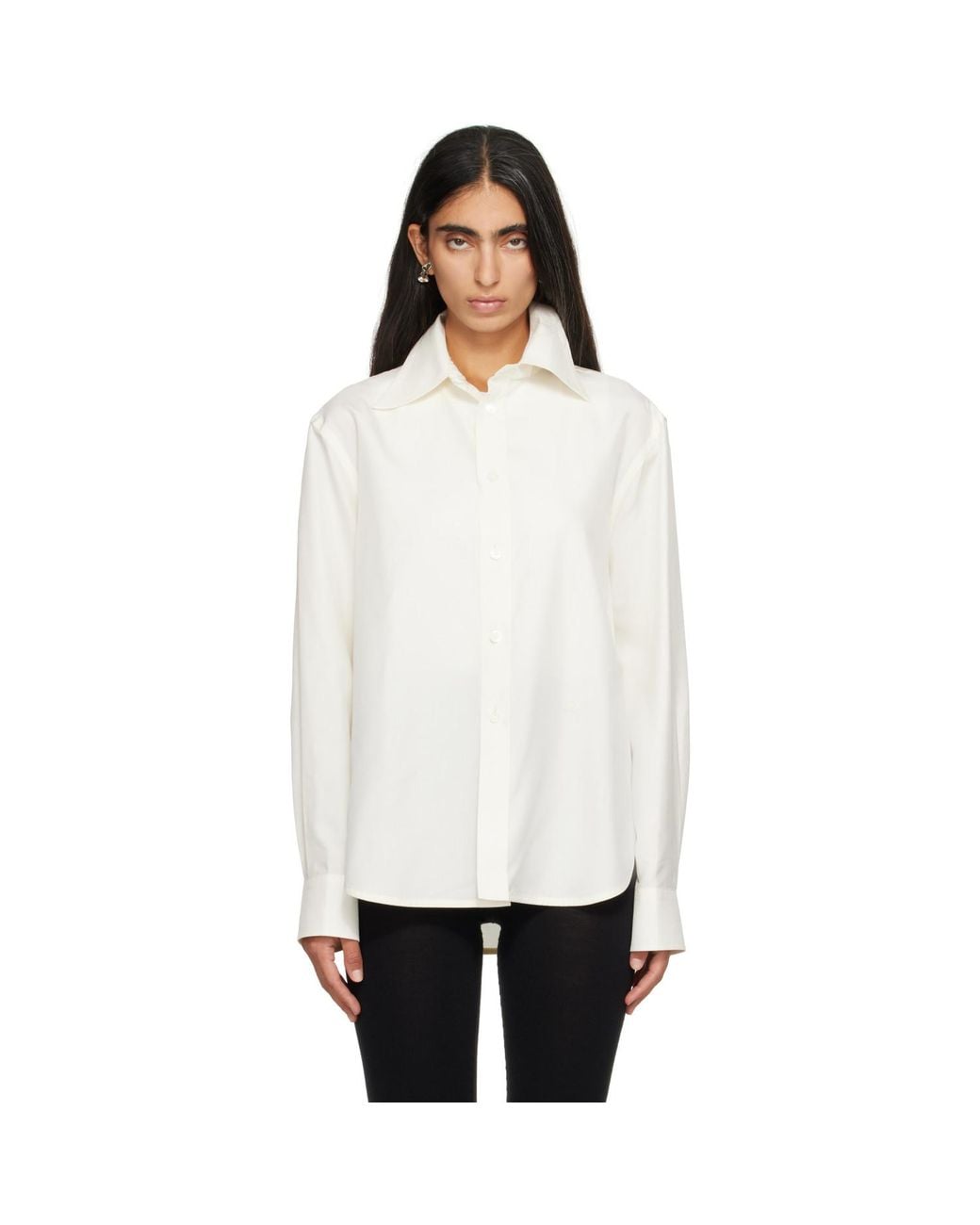 Bottega Veneta White Silk & Viscose Toile Shirt