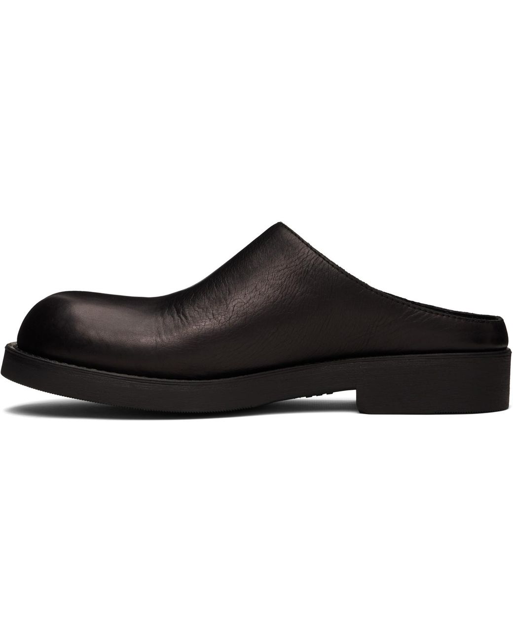 MM6 by Maison Margiela Black Leather Biker Mule Loafers for men