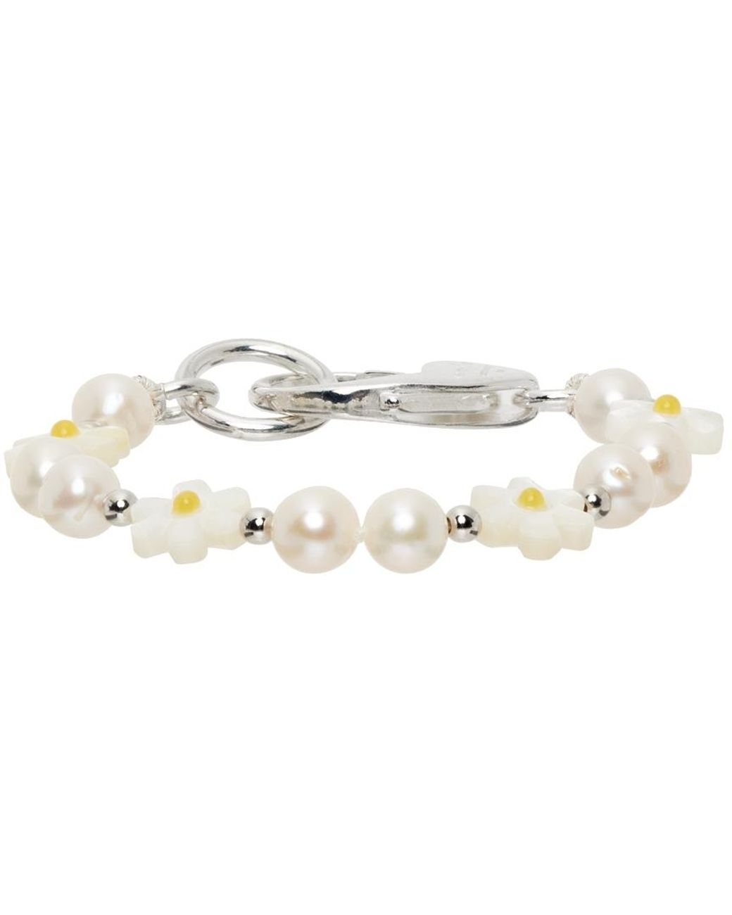 Hatton Labs Mother Of Pearl Daisy Bracelet Lyst