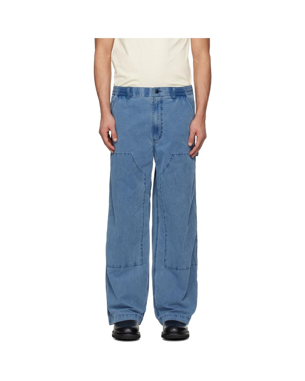 Nanamica Blue Ooal Weather Denim Deck Pants for men