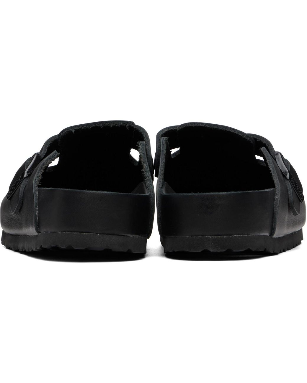 Birkenstock Black Regular Boston Leather Slip-On Loafers for men