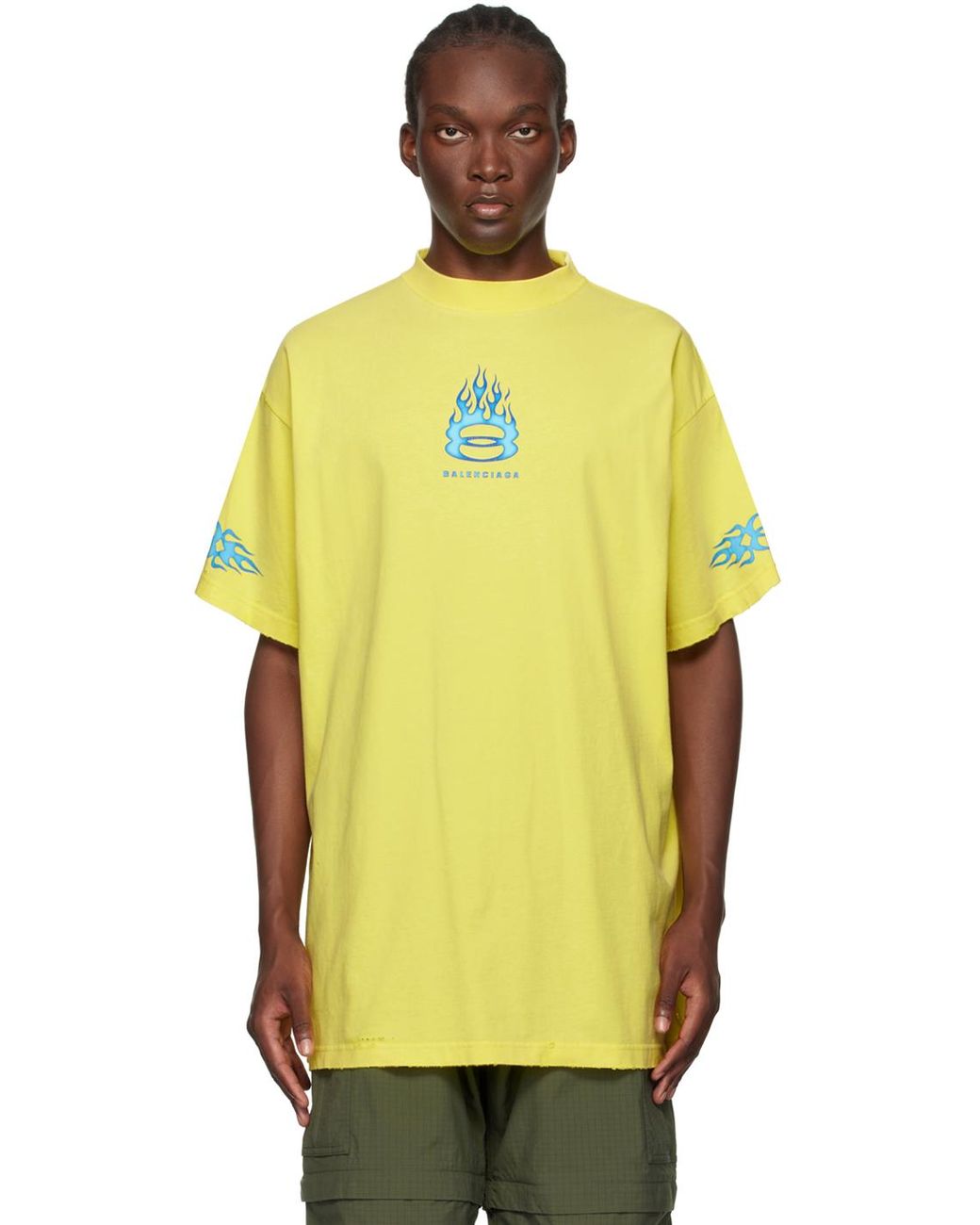 Balenciaga Burning Unity T-Shirt in Yellow for Men | Lyst