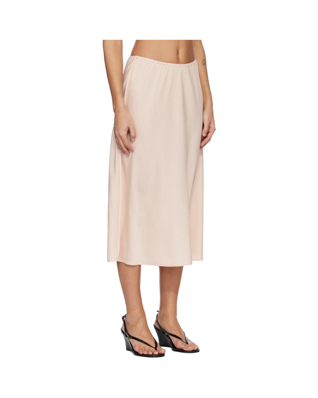 Lisa Yang Natural Silk Midi Skirt