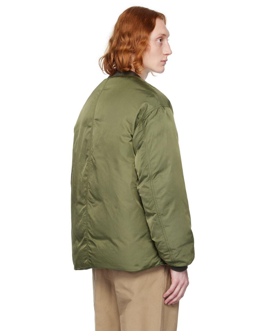 Visvim Khaki Corps Reversible Down Jacket in Green for Men | Lyst