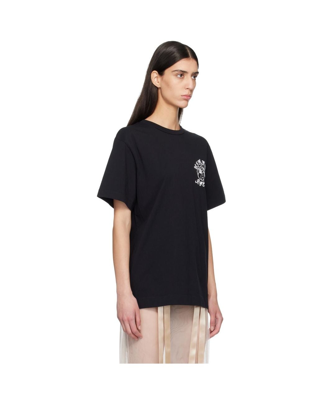 Simone Rocha Black Dim Sum Logo Print T-Shirt