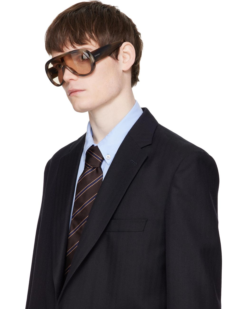 Gucci Black Rectangular Frame Sunglasses for men