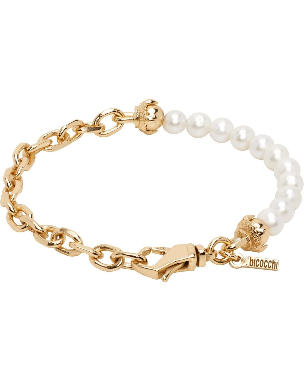 Emanuele Bicocchi Black Ssense Exclusive Pearl Bracelet for men