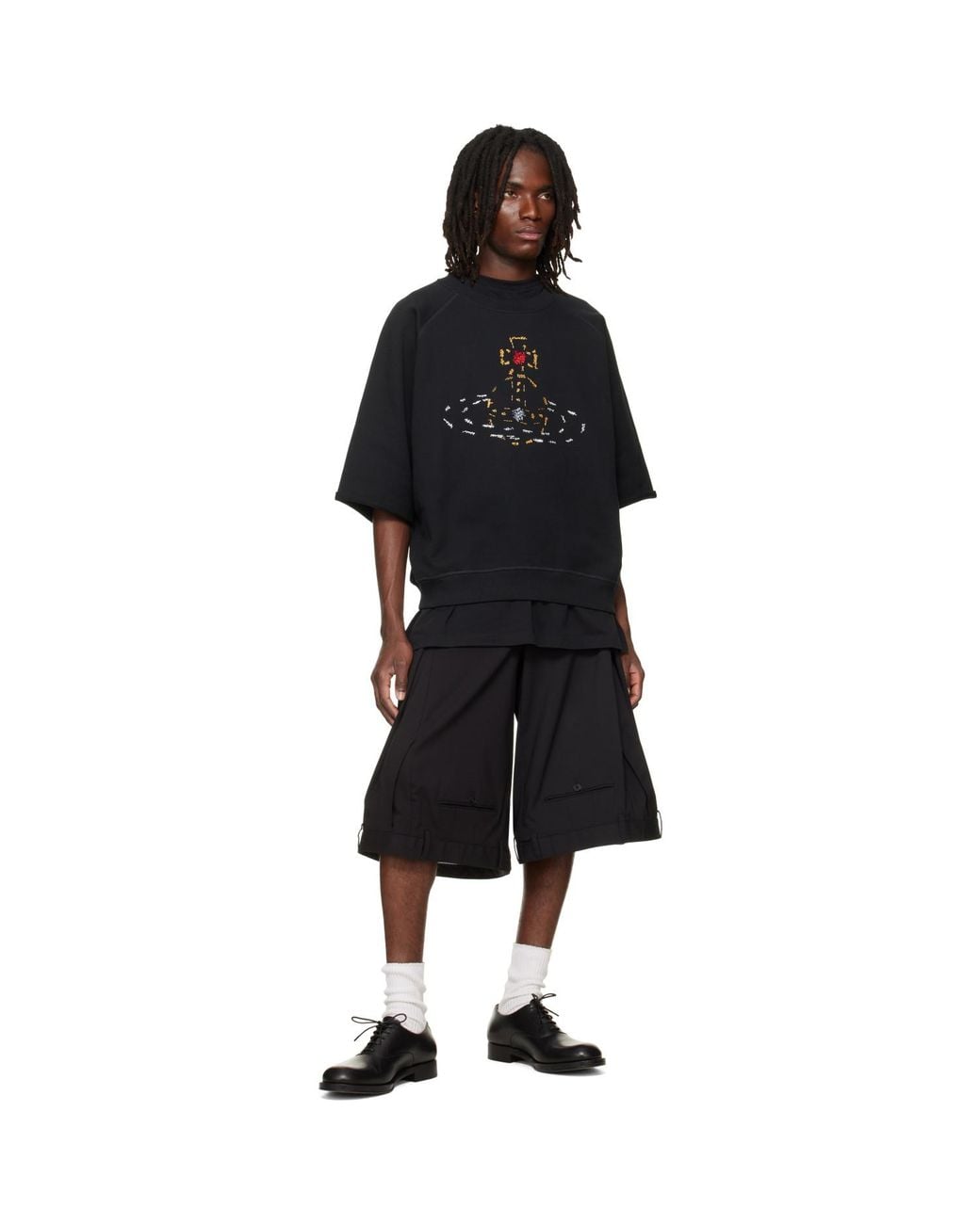 Vivienne Westwood Black Short Sleeve Raglan Sweatshirt for men