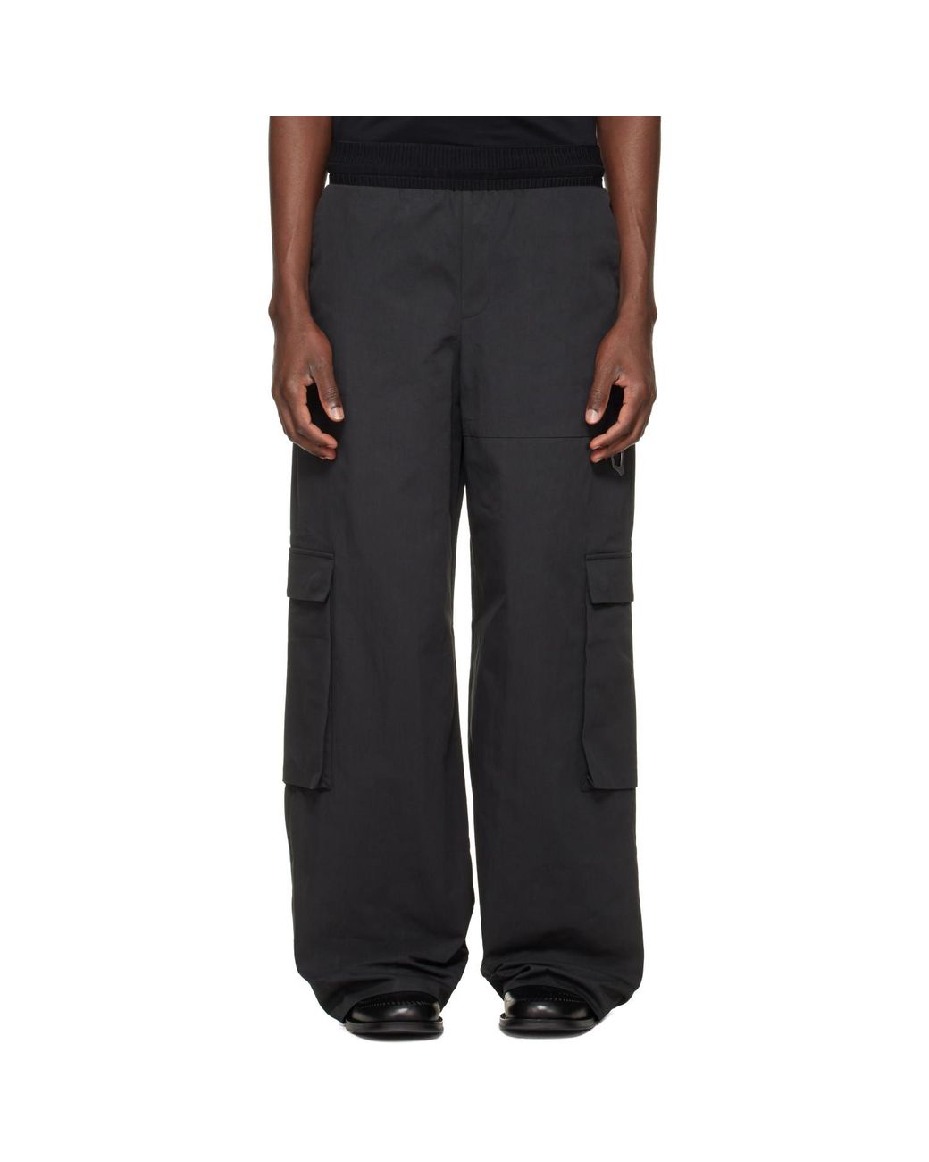 HELIOT EMIL Black Pulsar Cargo Pants for men
