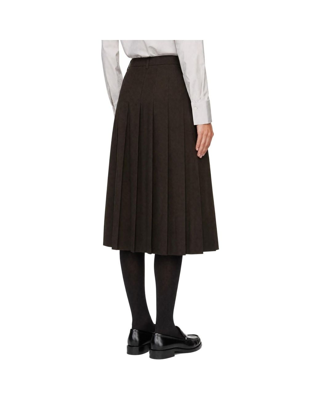 DUNST Black Pleats Midi Skirt