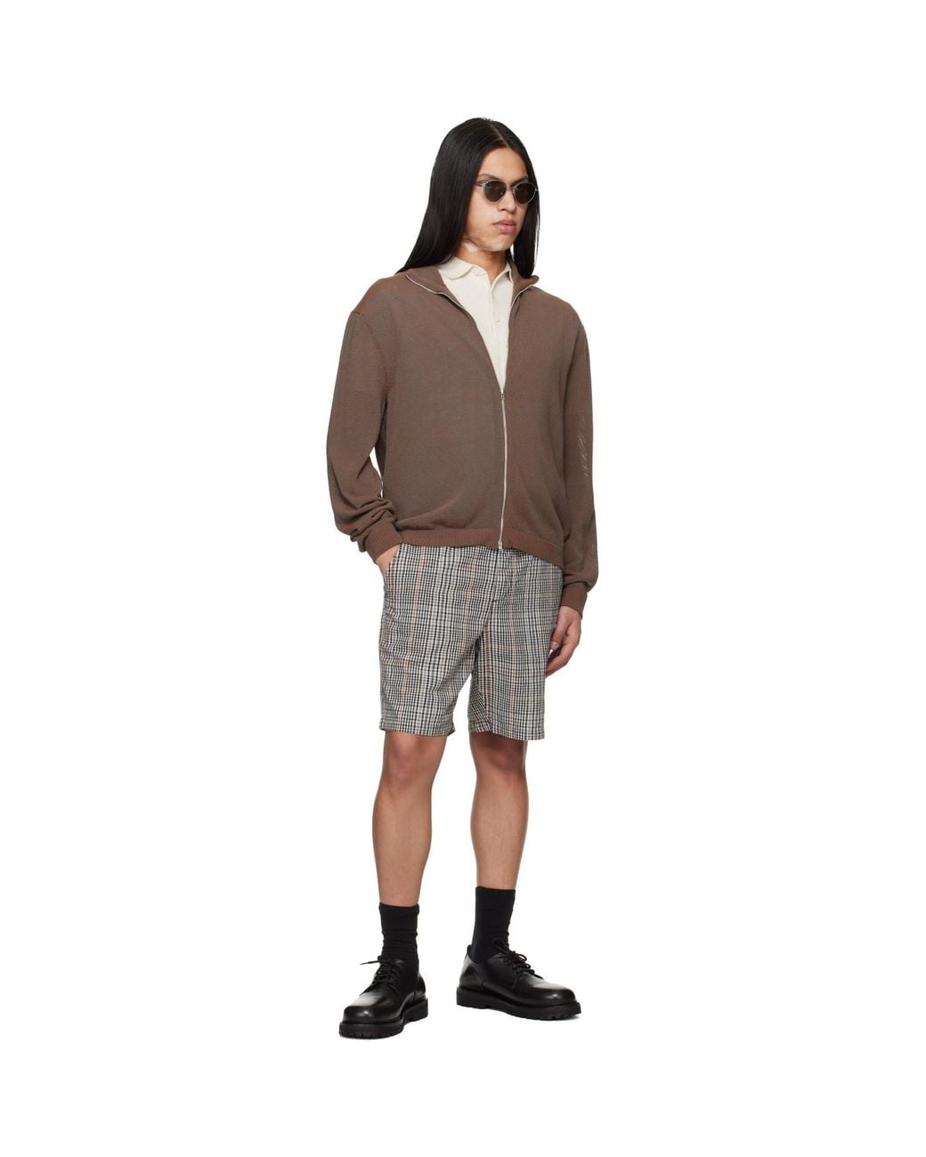 Barbour Gray Off- & Fife Checked Shorts for men