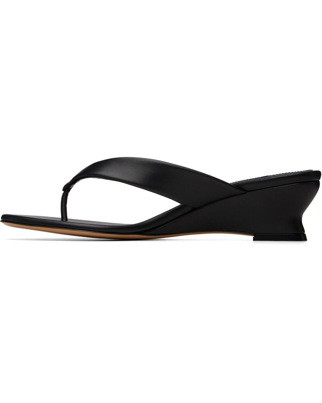 Le Monde Beryl Black Micro Wedge Thong Heeled Sandals