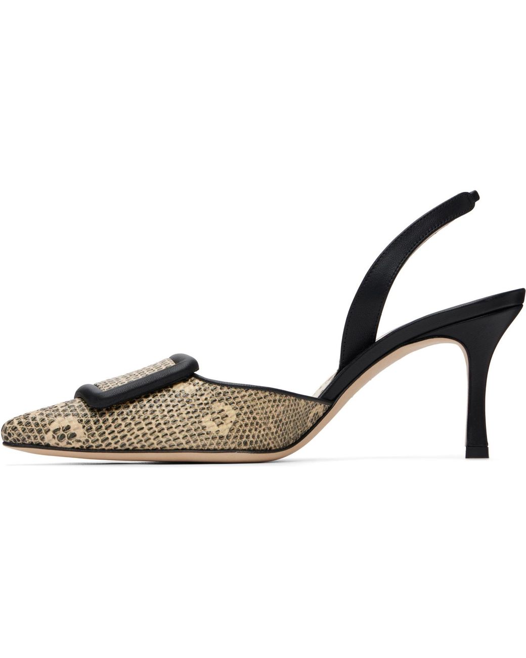 Manolo Blahnik Metallic Mayslibi Heels