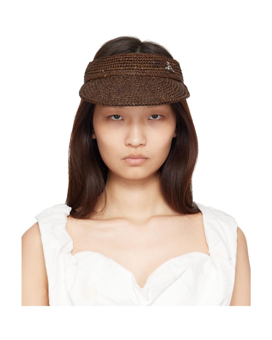 Vivienne Westwood Brown Raffia Visor