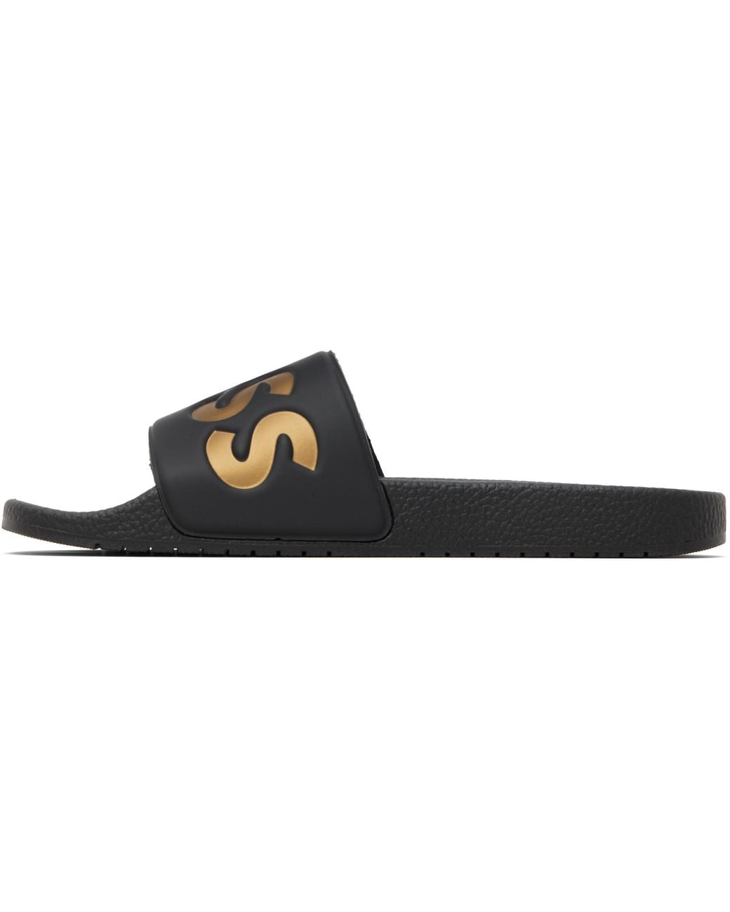 Boss Black Large Logo Detail Pool Slides for men