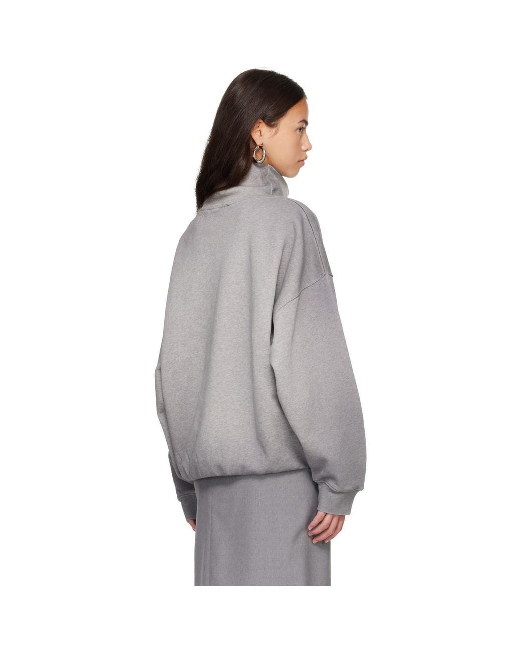 Acne Gray Fleece Logo Sweatshirt