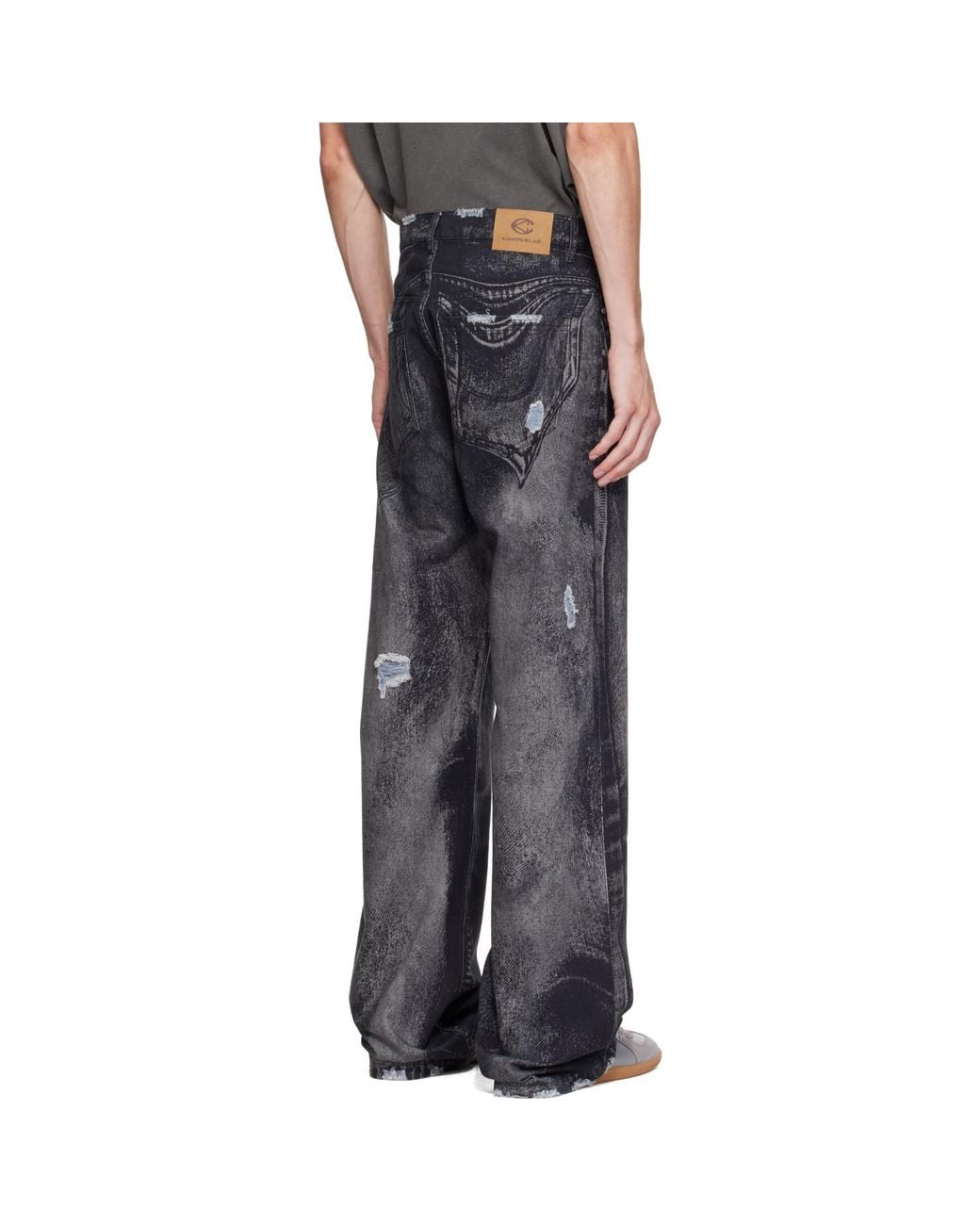CAMPERLAB Black Distorted Distressed Jeans for men