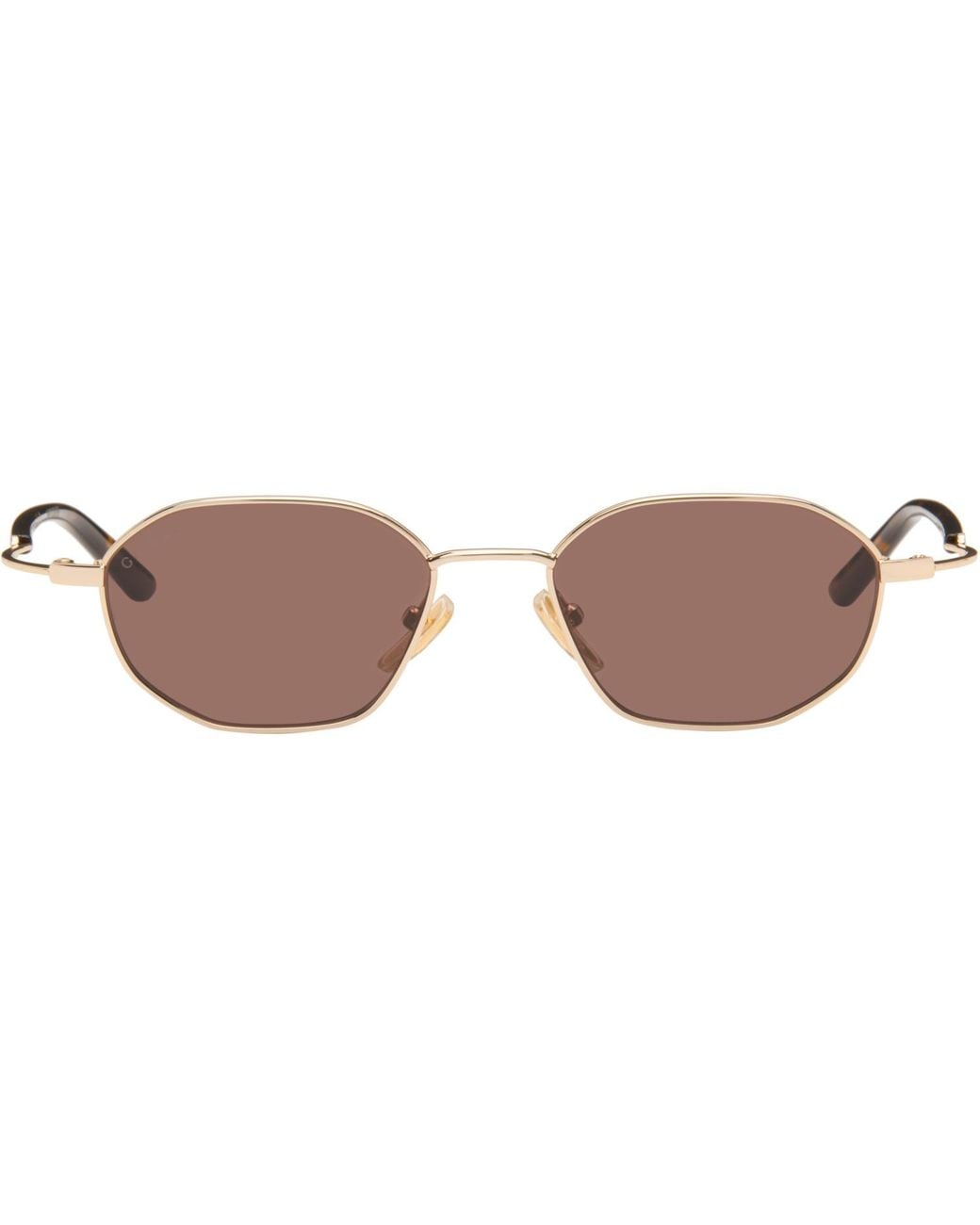 Gucci Brown Geometric-Frame Sunglasses