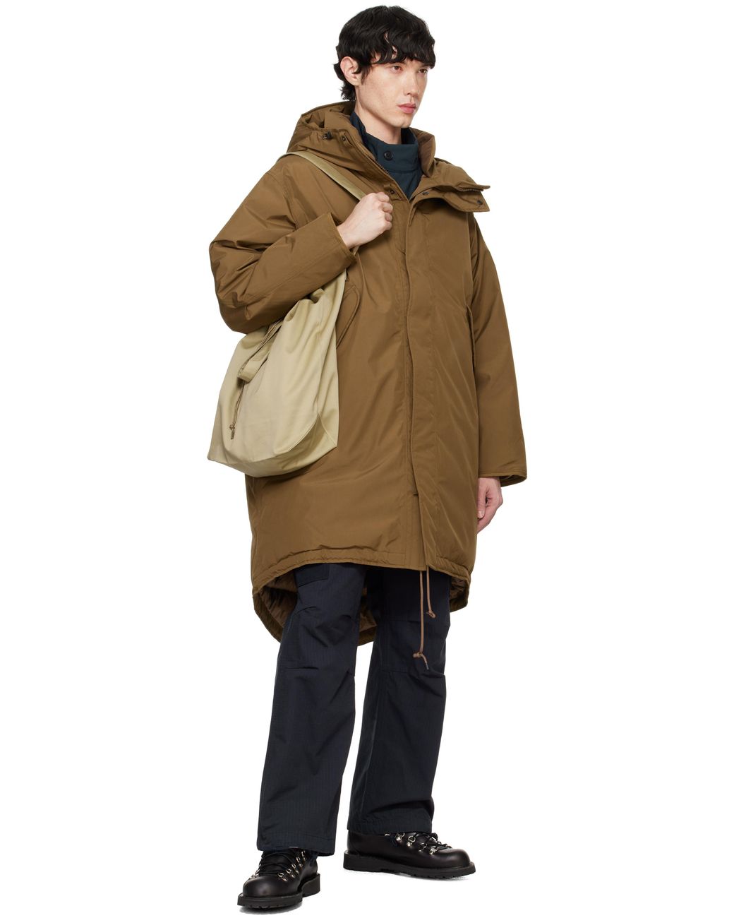 Nanamica Tan Gore-tex Long Down Coat in Black for Men | Lyst UK