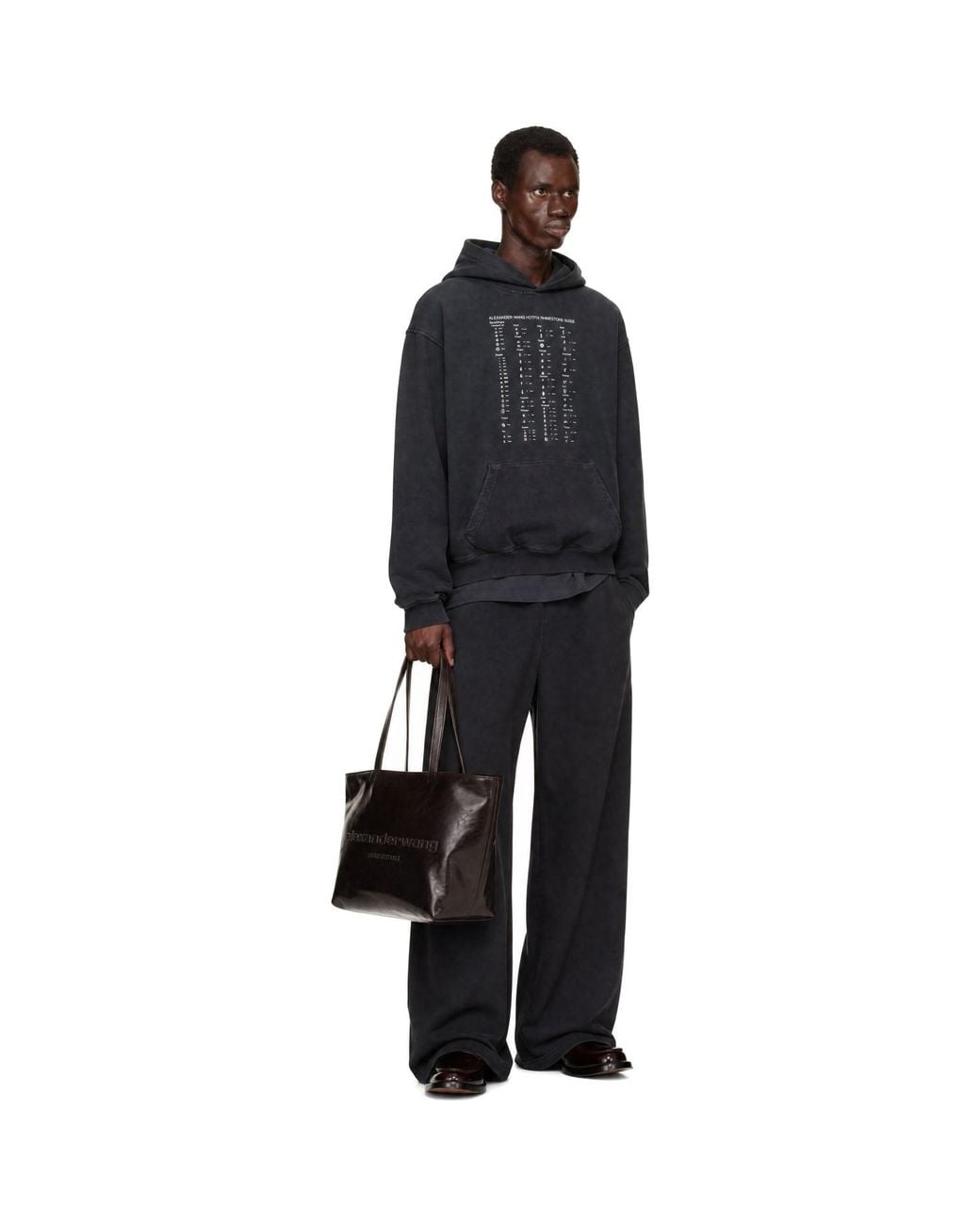 Alexander Wang Black Hotfix Card Graphic Hoodie for men
