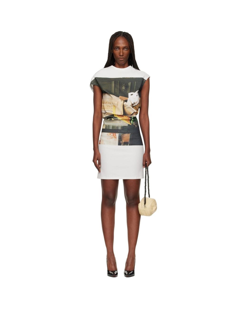 Issey Miyake White Street View Minidress