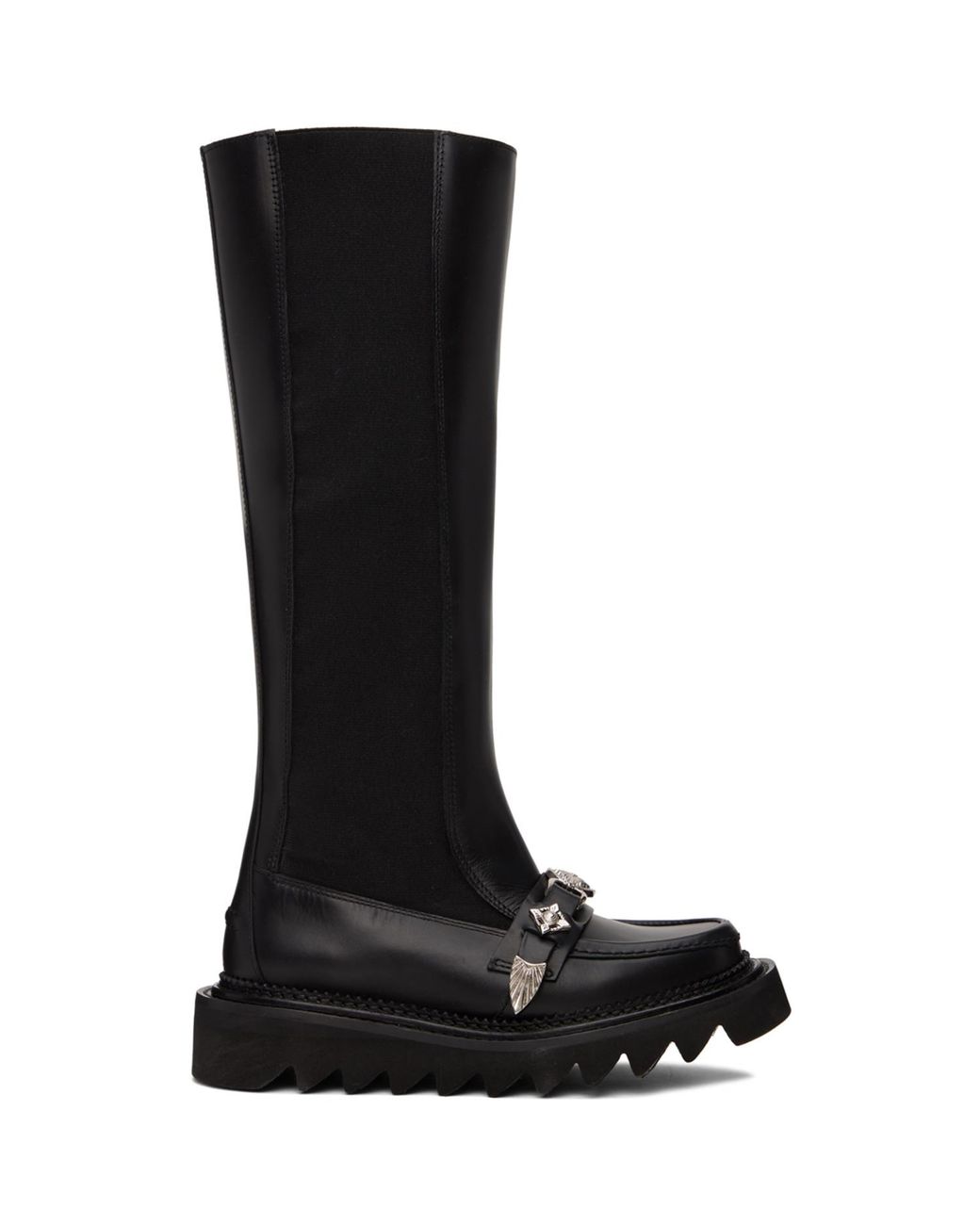 Toga Black Leather Tall Boots