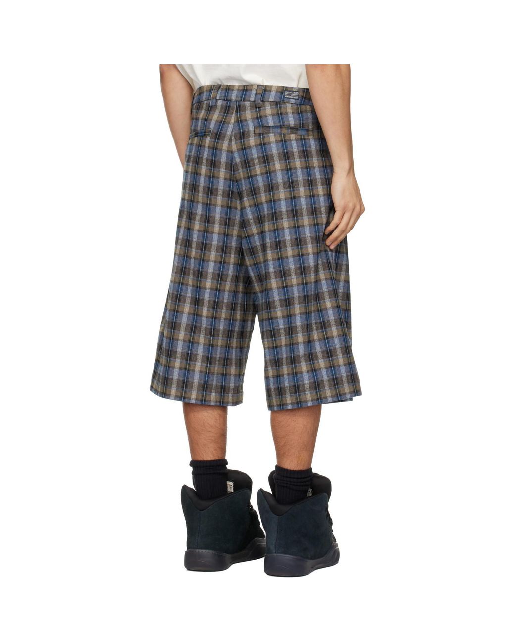ERL Black Check Shorts for men