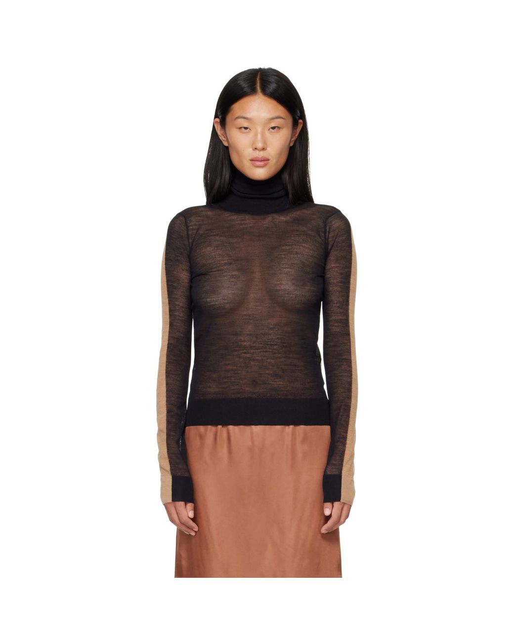 MM6 by Maison Margiela Black Front Back Pullover Turtleneck
