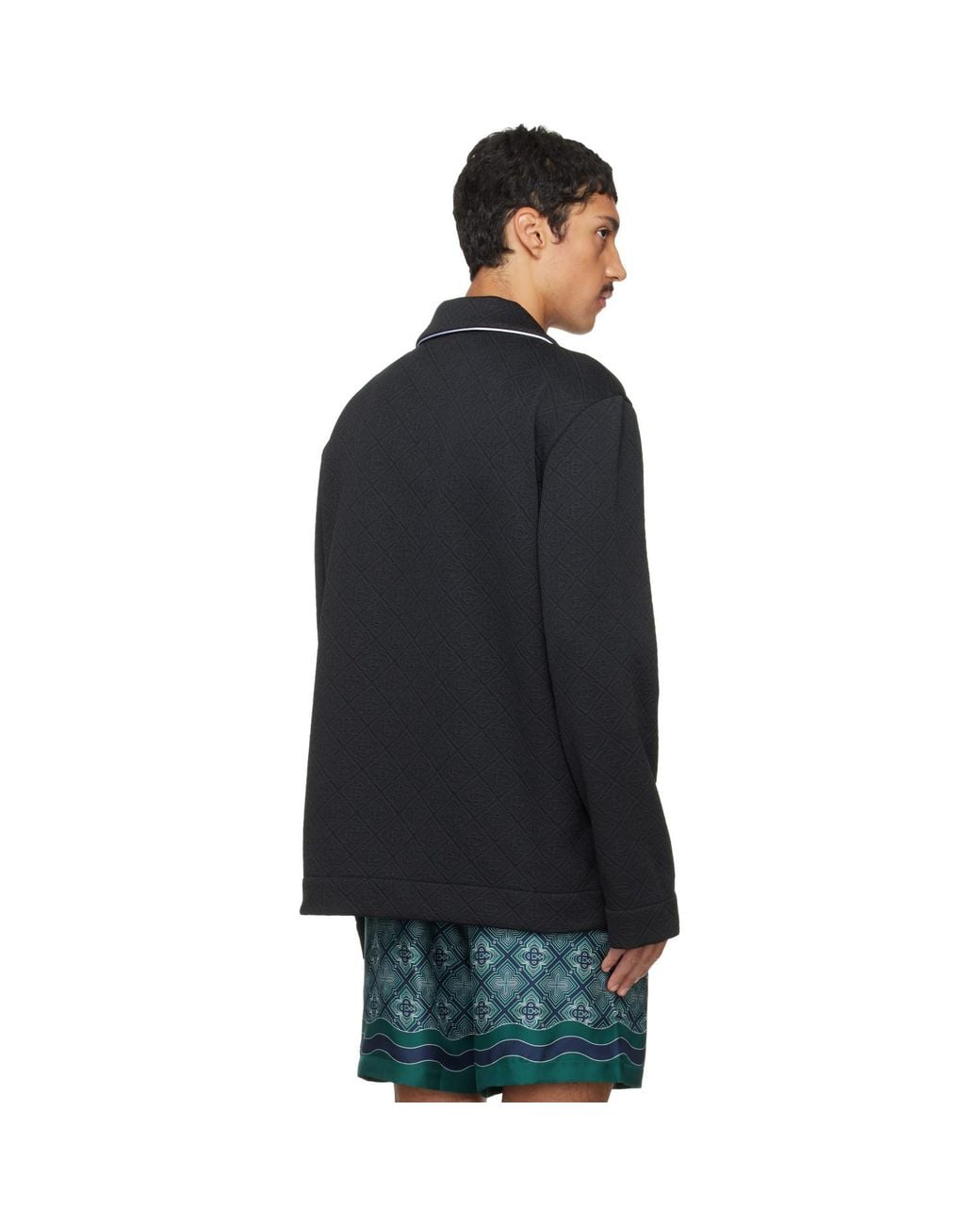 Casablanca Black Raised Monogram Long Sleeve Shirt for men