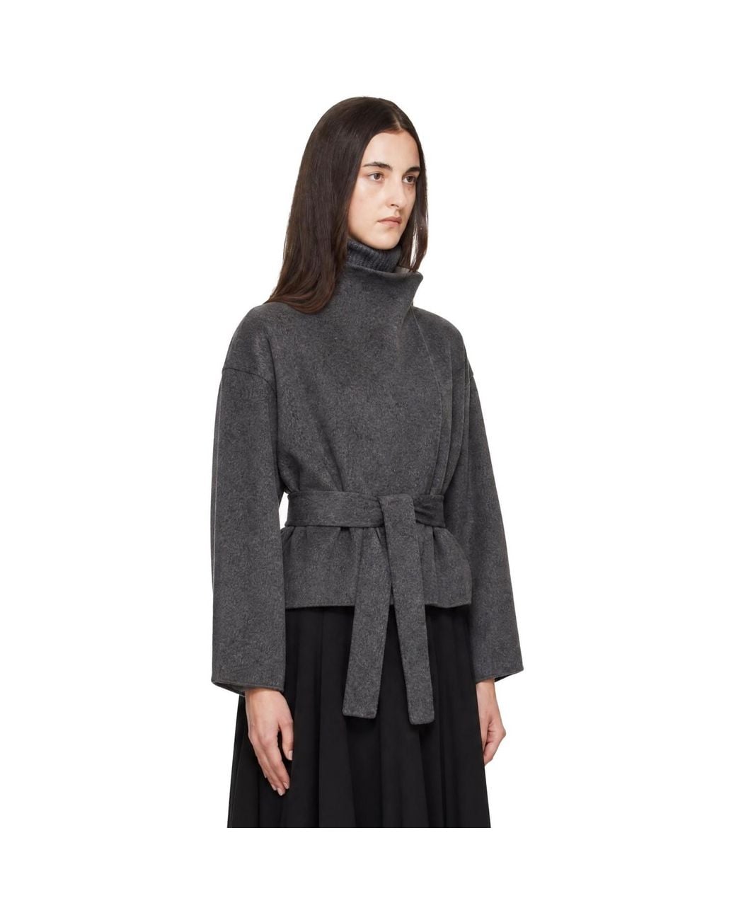 Frankie Shop Black Onelle Wool Reversible Short Coat