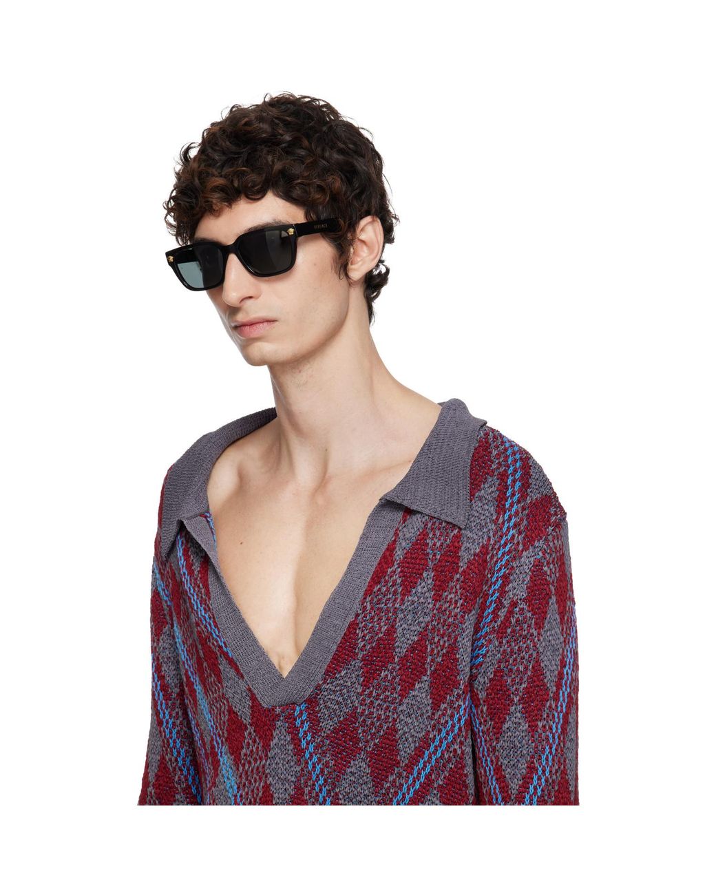 Versace Gray Medusa Sunglasses for men