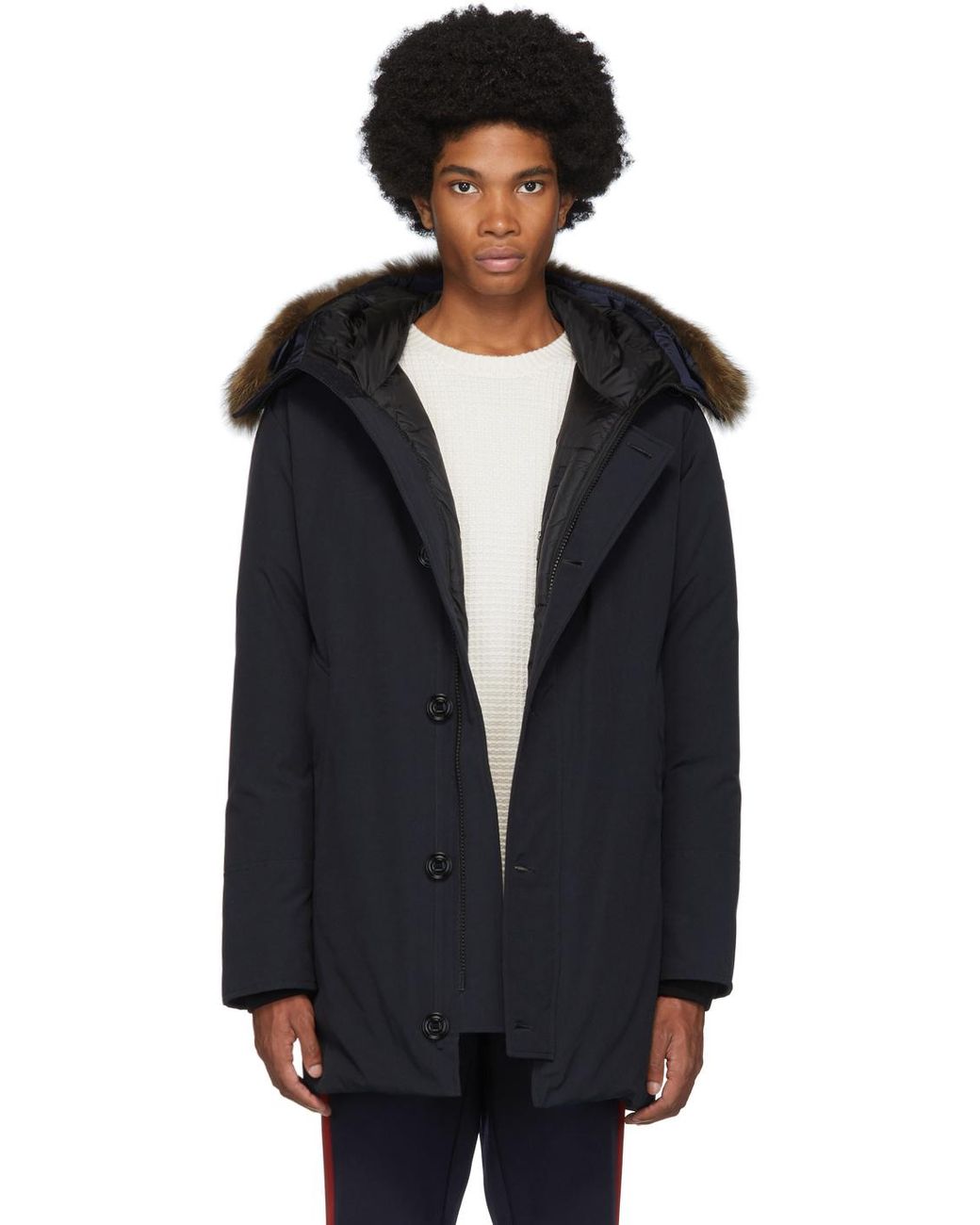 Moncler Navy Pola Giubbotto Jacket in Blue for Men | Lyst UK