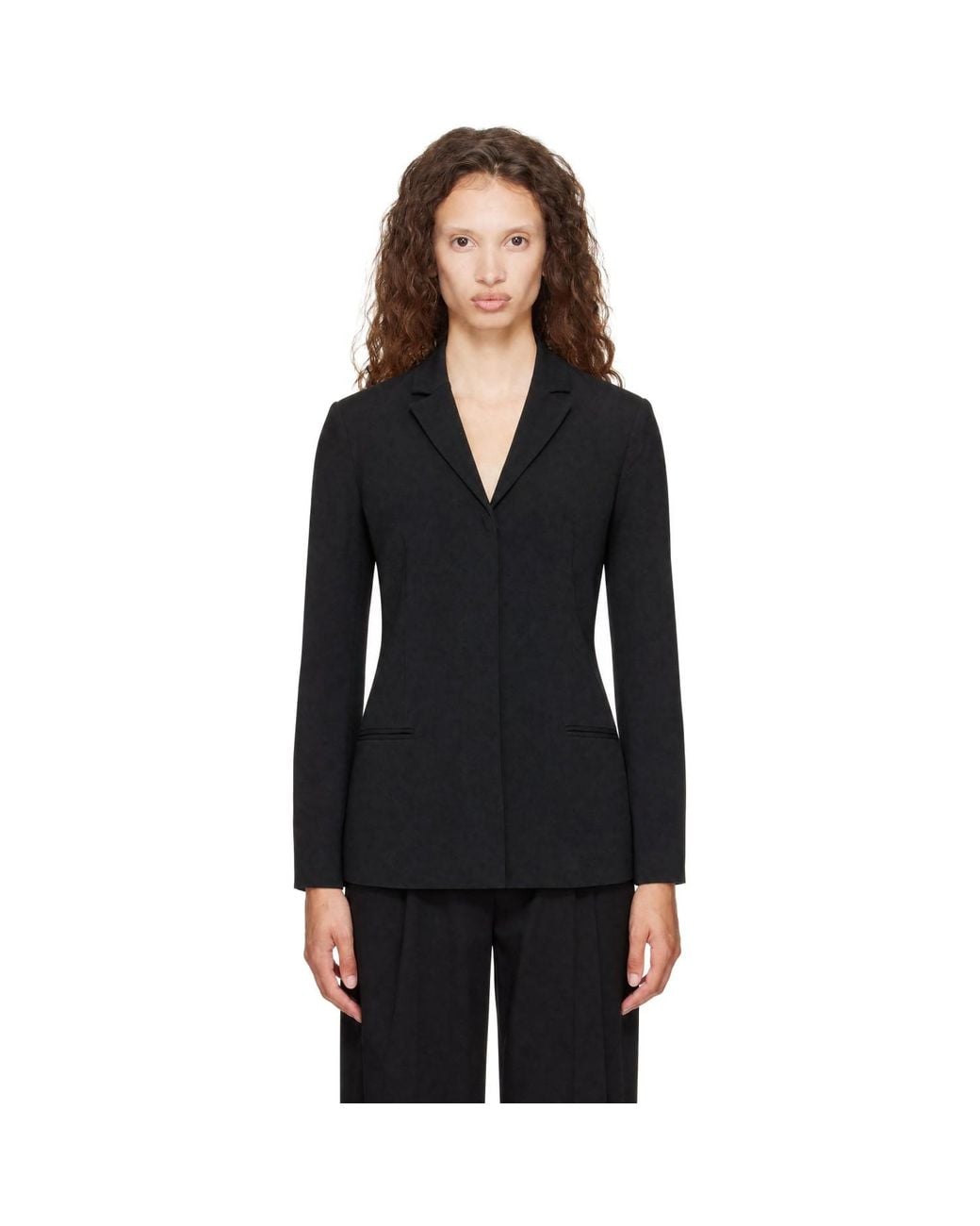 Totême Black Slim Wool Blazer