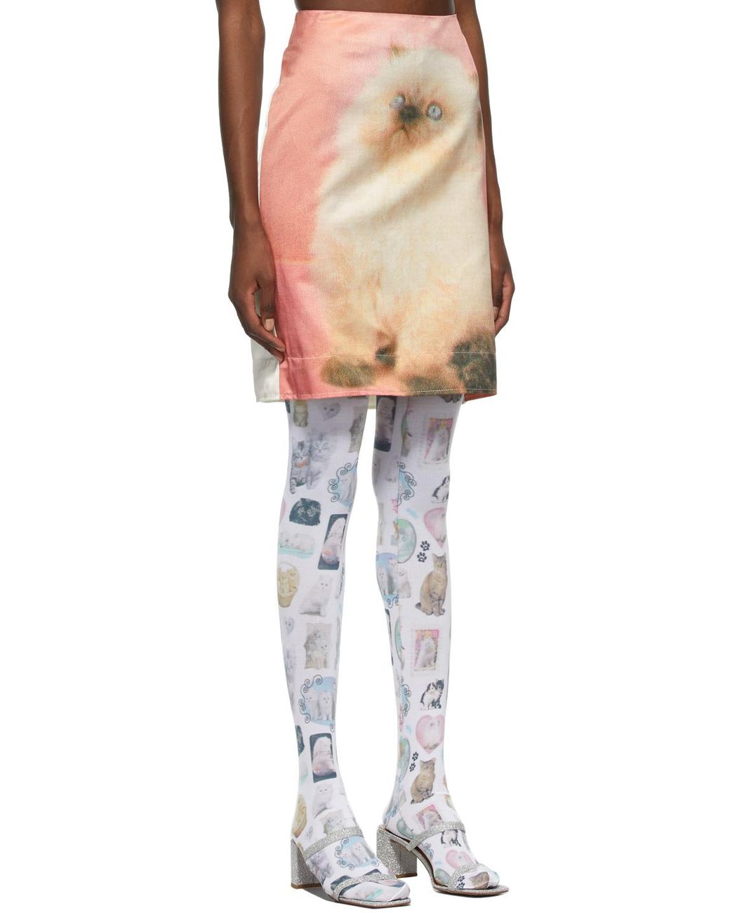 Ashley Williams Pink & Off-white Kitten Merlin Miniskirt | Lyst Ashley Williams Pink & Off-white Kitten Merlin Miniskirt | Lyst