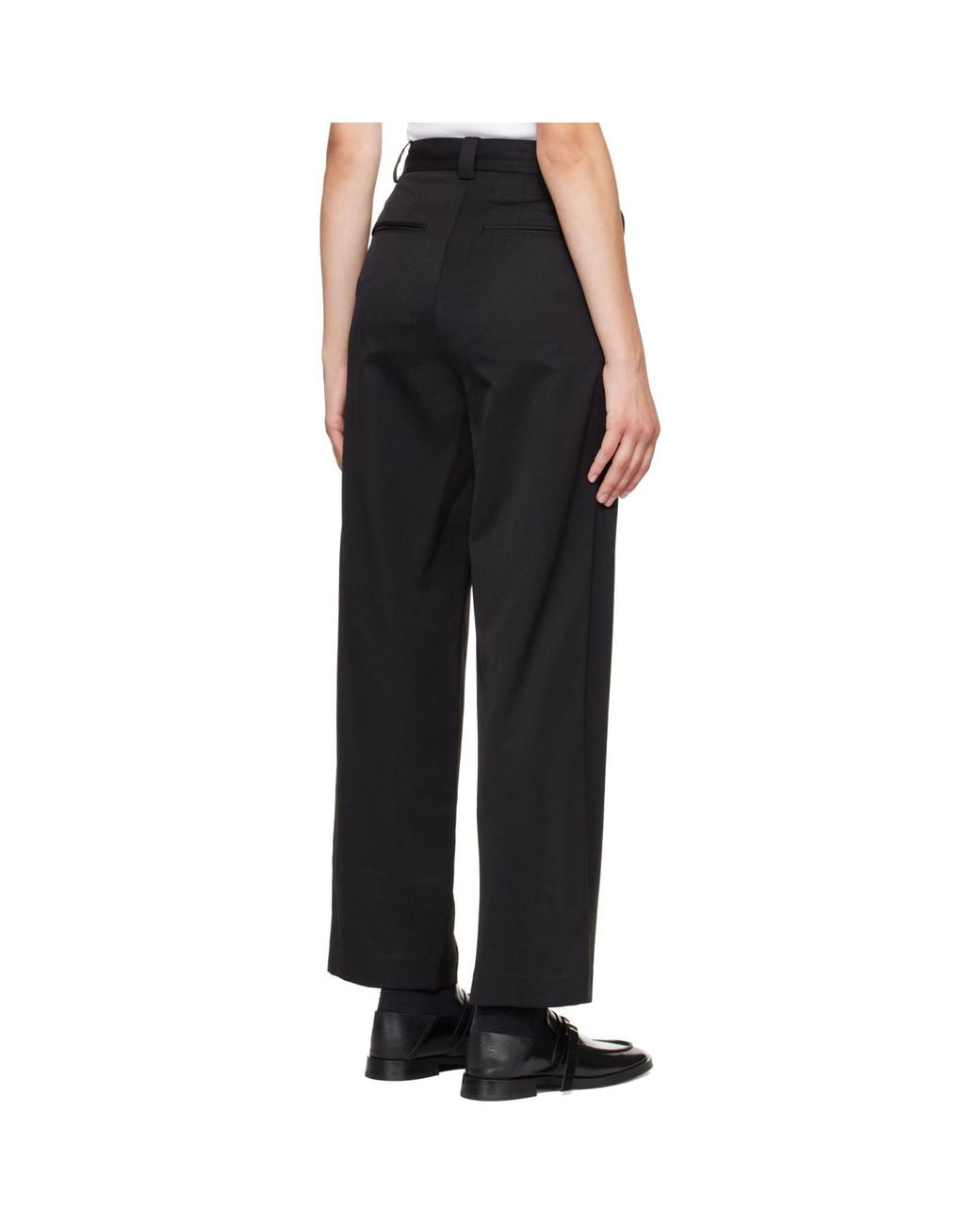 NOTHING WRITTEN Black Frame Wool Trousers