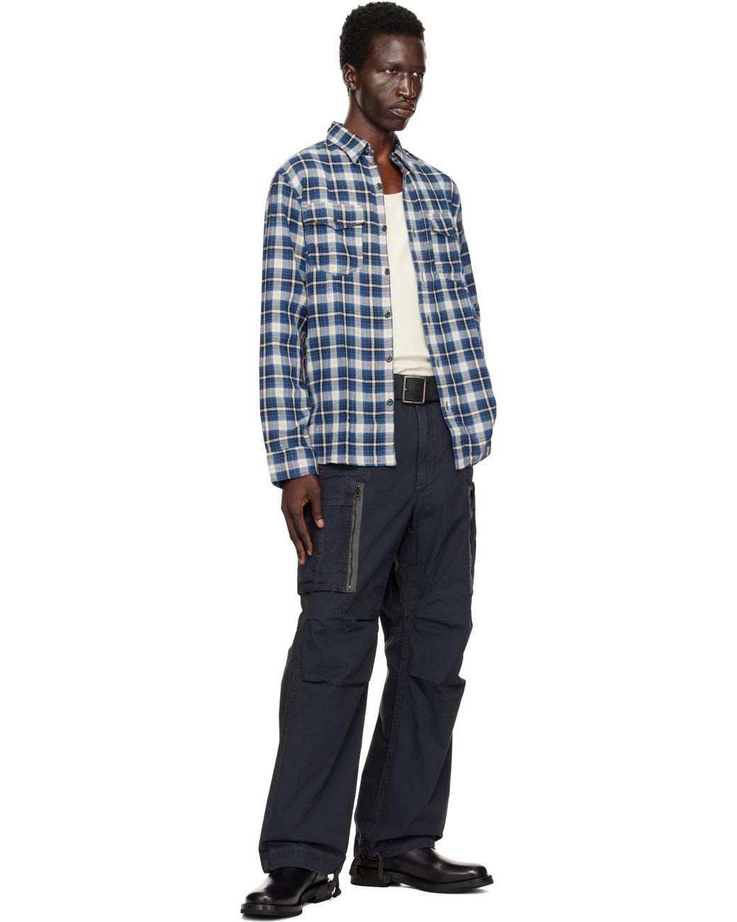 メンズ RRL ネイビー Ranger ポプリン カーゴパンツ ブルー | Lyst