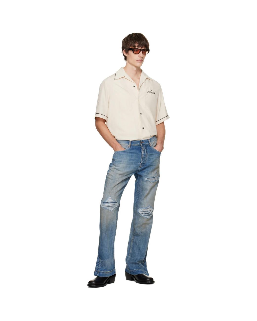 Amiri Blue Straight Flare Mx1 Jeans for men