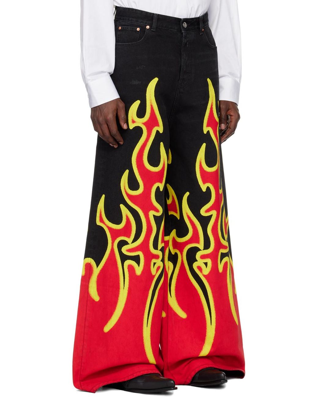 Vetements Fire Big Shape Jeans in Red for Men | Lyst