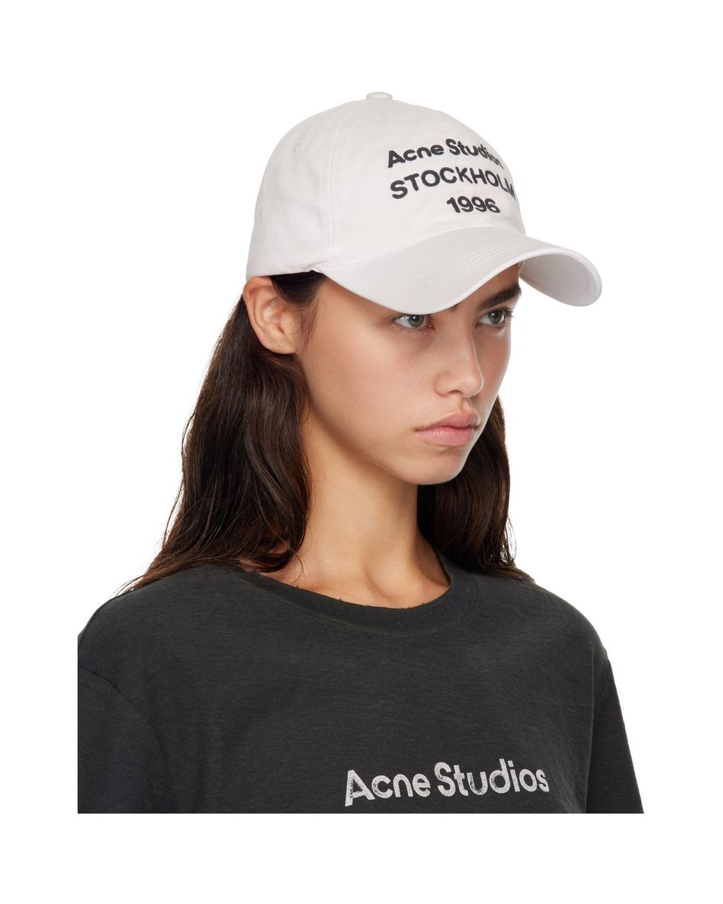 Acne Black Off- '1996' Logo Baseball Cap