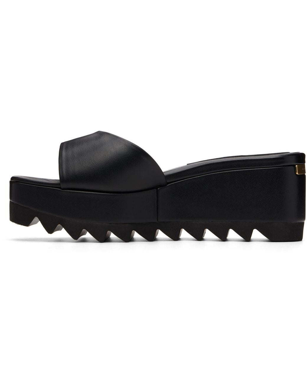 Stella McCartney Black Sneak-Elyse Wedge Slide Sandals